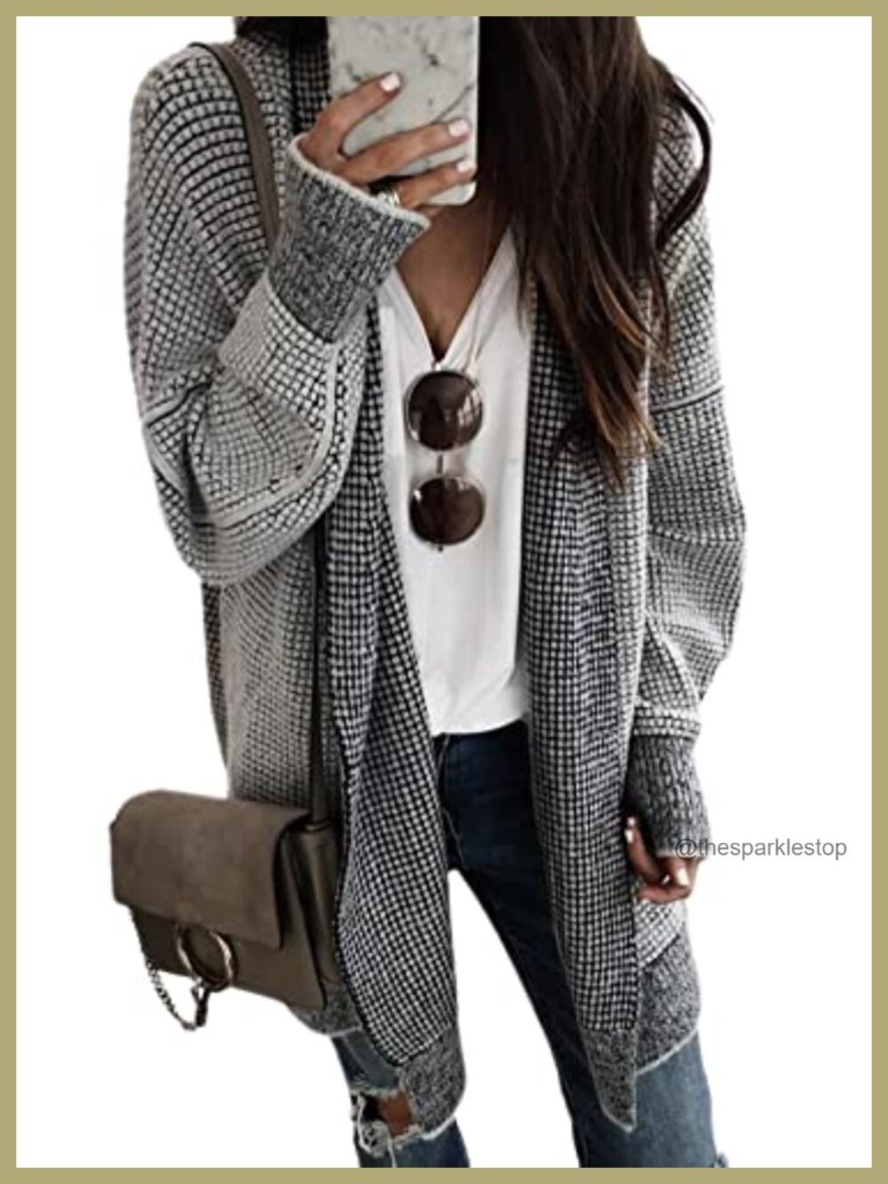 Oversized Cardigan Sweater for Women Long Knit Batwing Sleeve Fall Winter